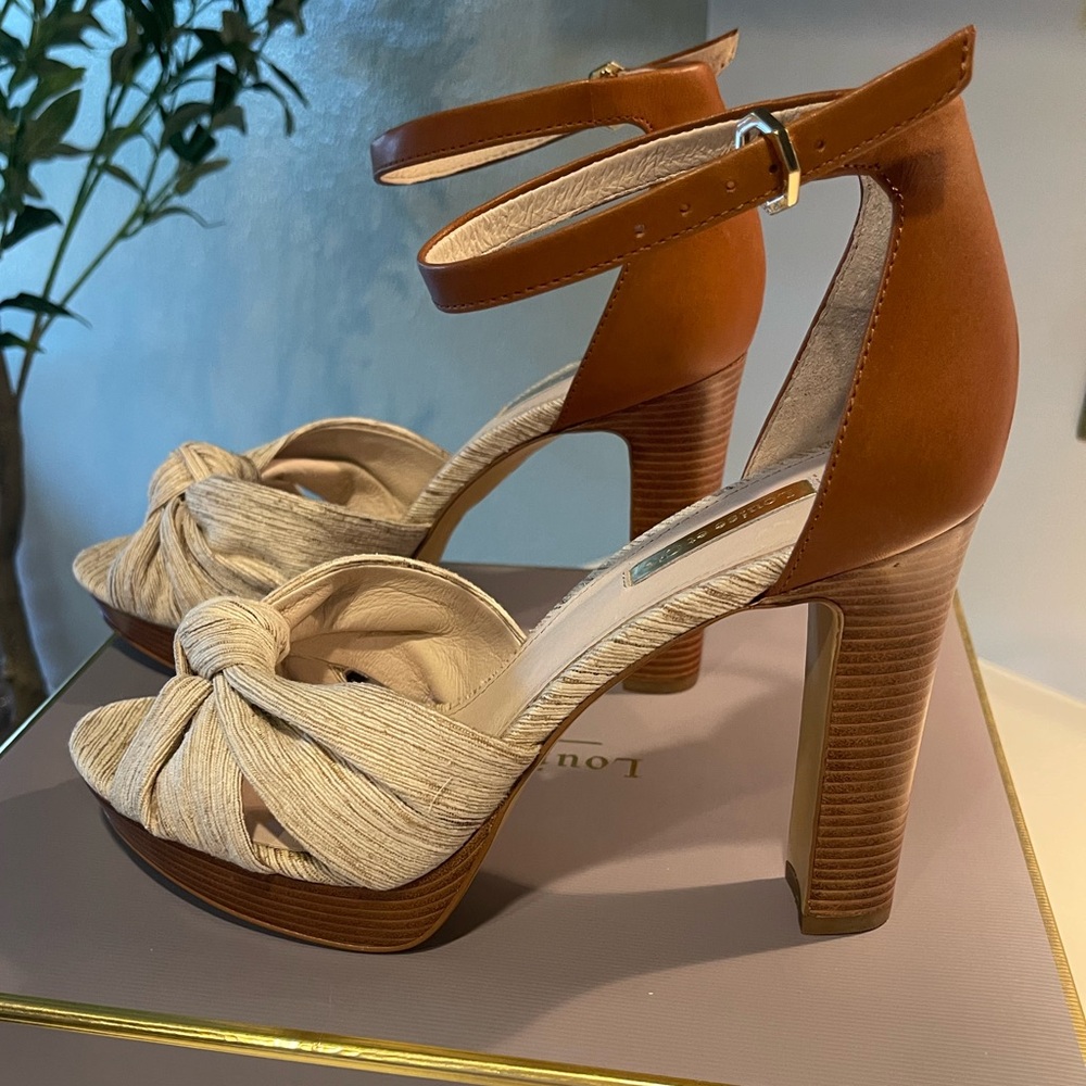 Louise et Cie LO-LALI Natural Multi/Almond Knotted Heels, NEW in BOX!!!